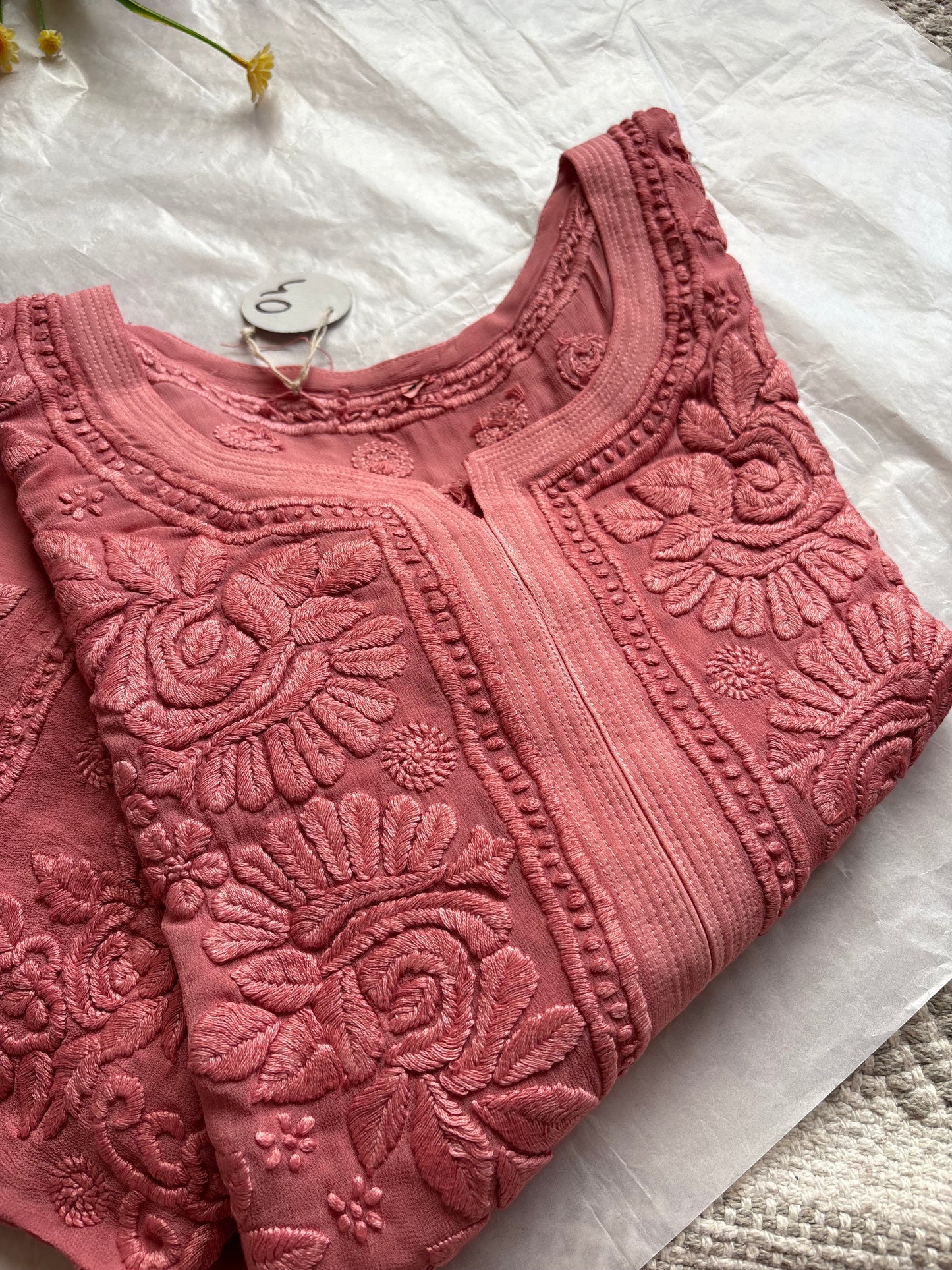 Inayah Dusty Rose Premium 3D Chikankari Kurta/ Coord/ Full Suit