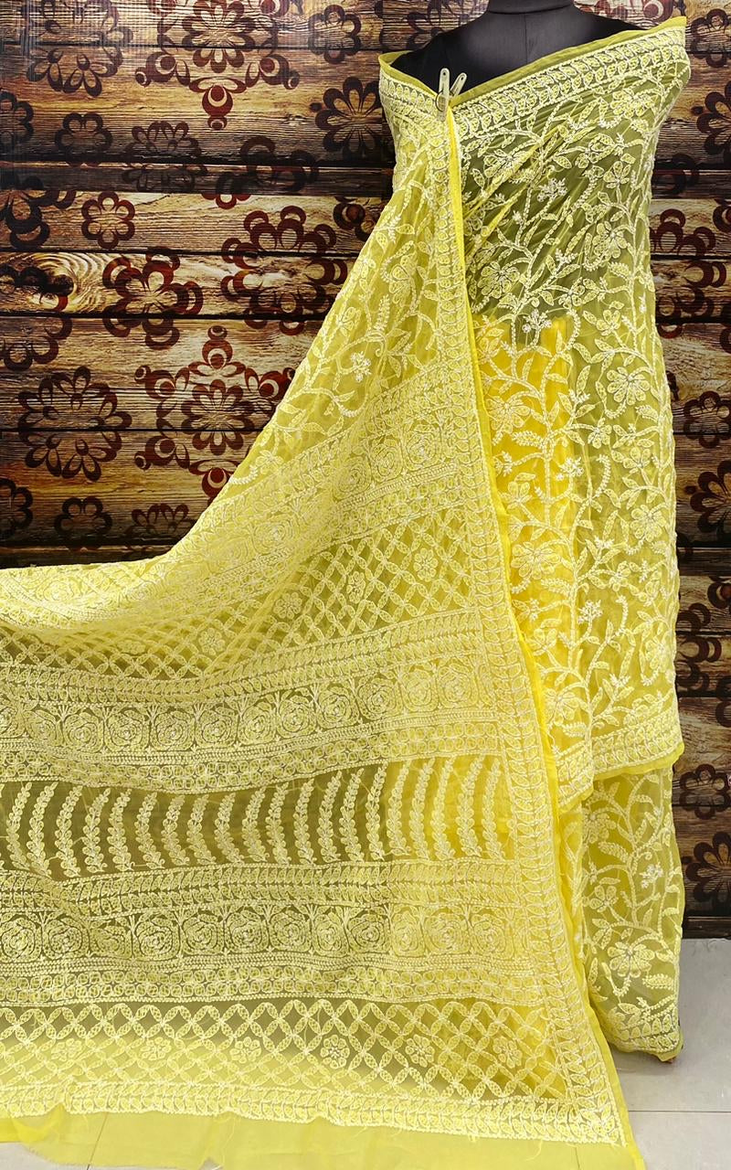 Chikankari Jaal Work Saree