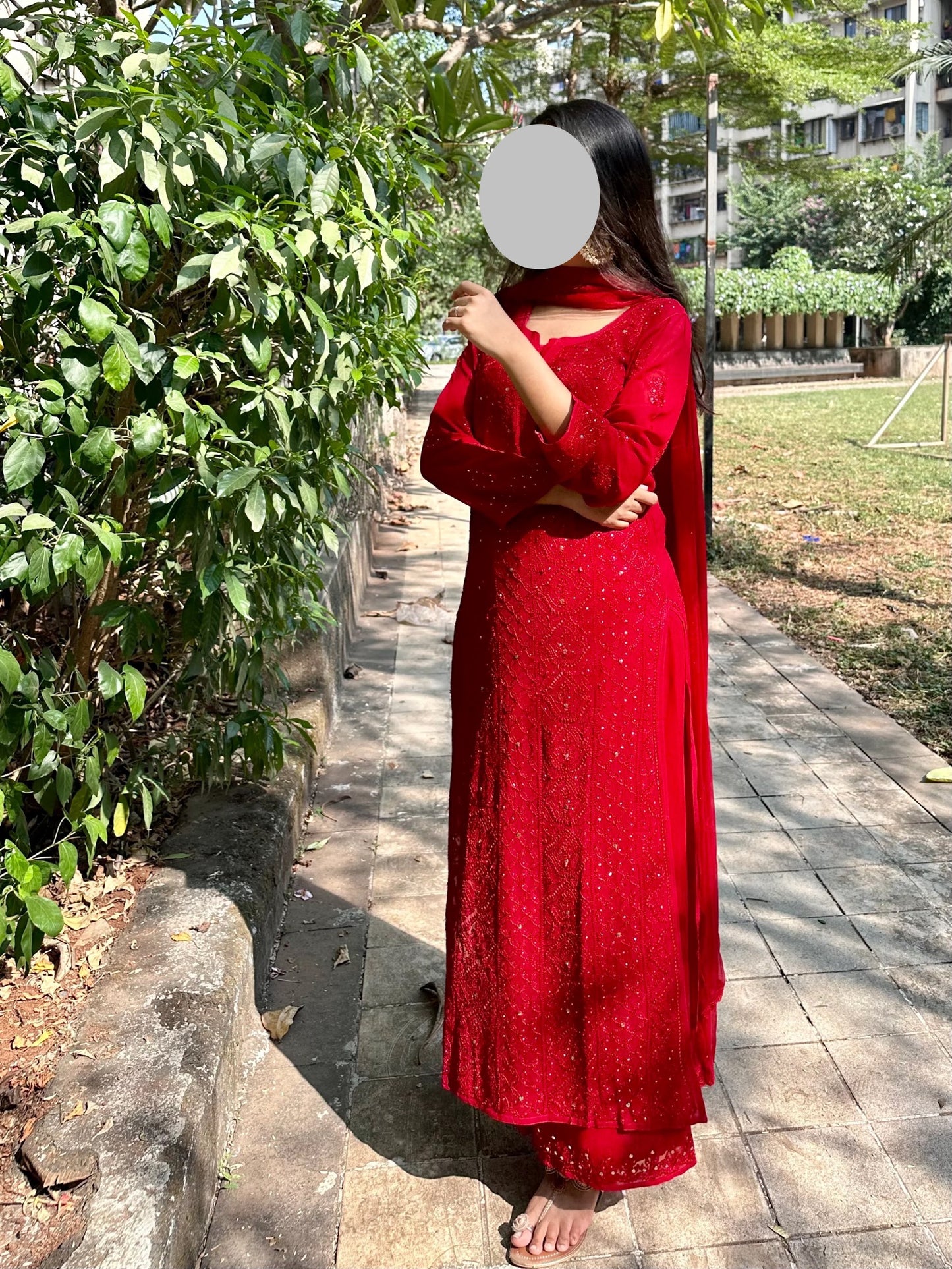 Maroon Resham Jaal Mukaish Kurta/ Coord/ Full Suit