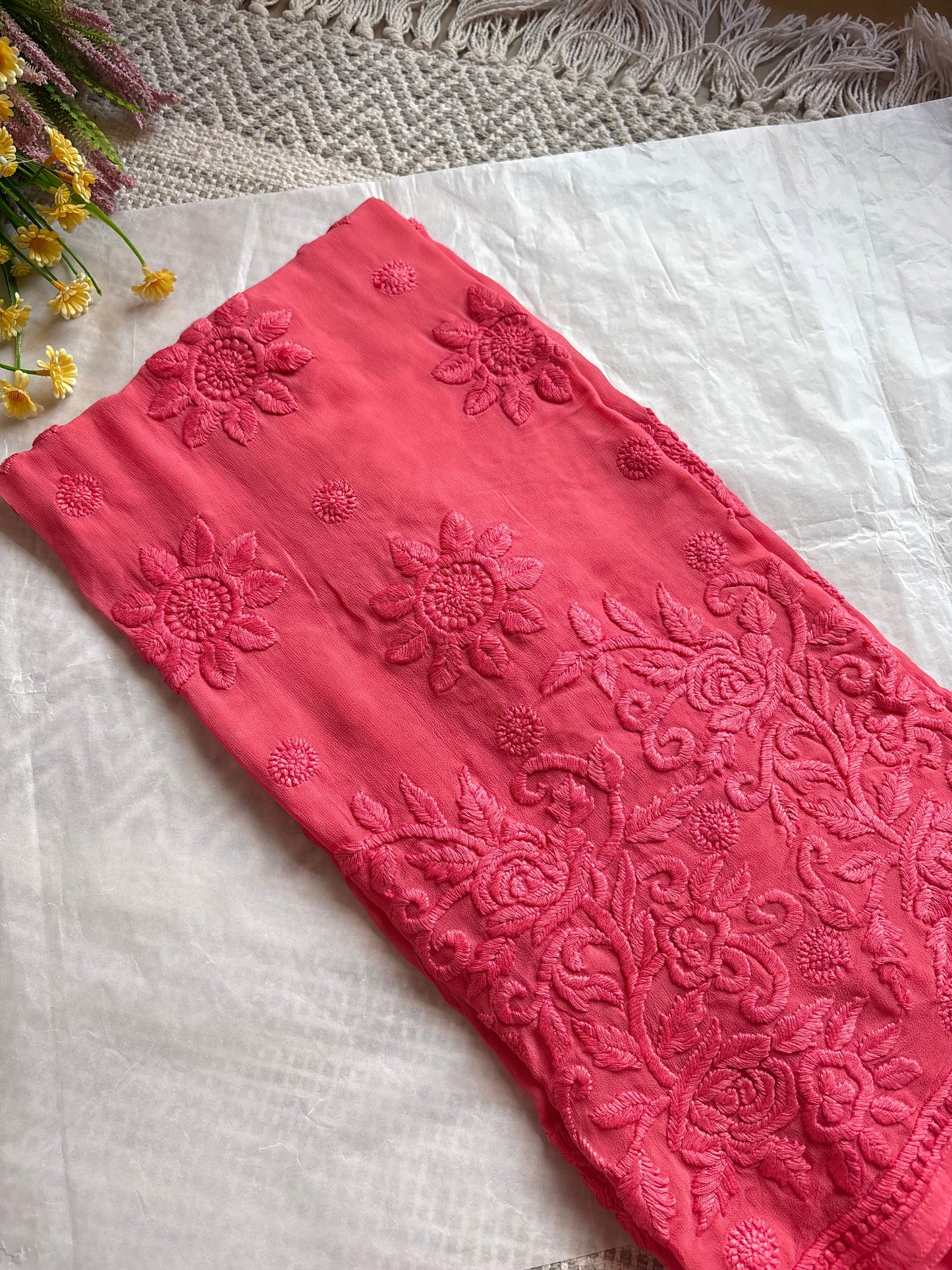 Inayah Salmon Pink Premium Chikankari Kurta/ Coord/ Full suit