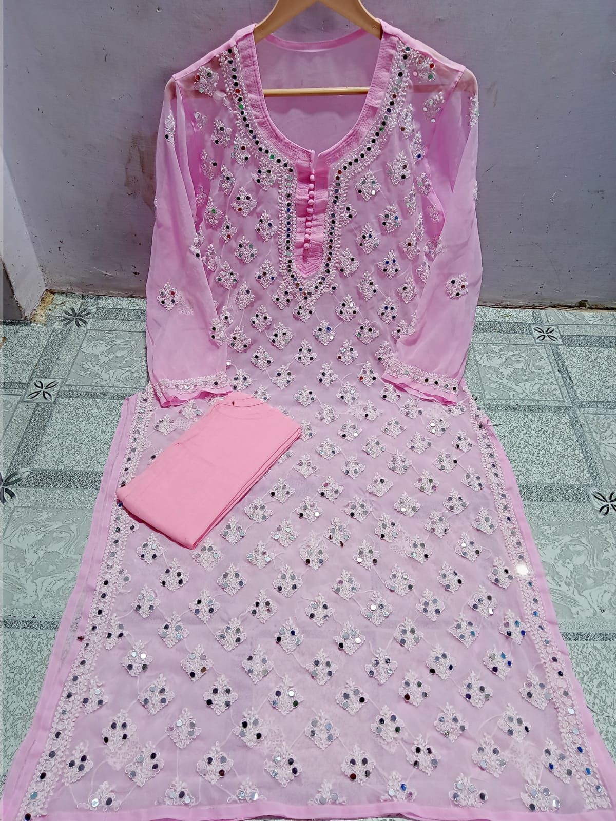 Mirror Embellished Kurta