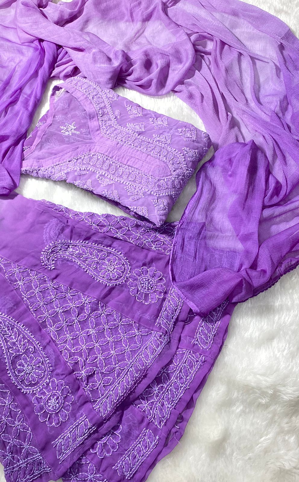 Makhmal Chikankari Suit