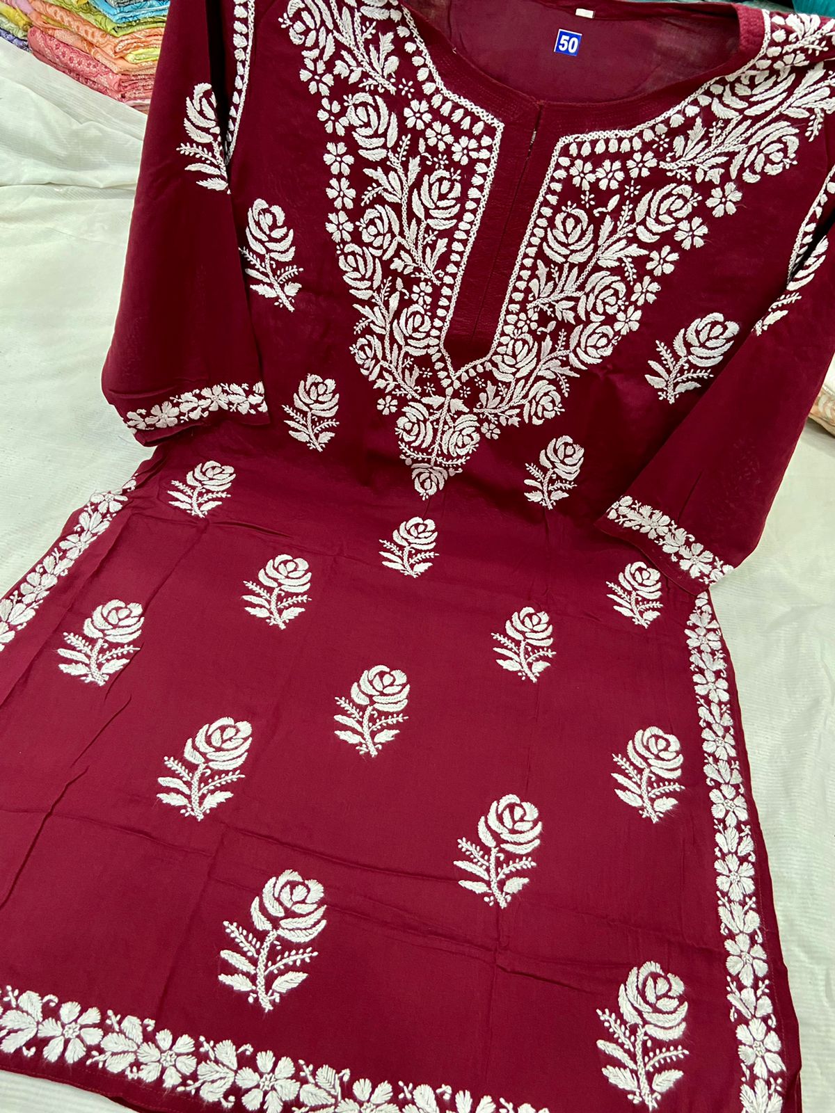 Gulaab Plus Size Chikankari Kurta