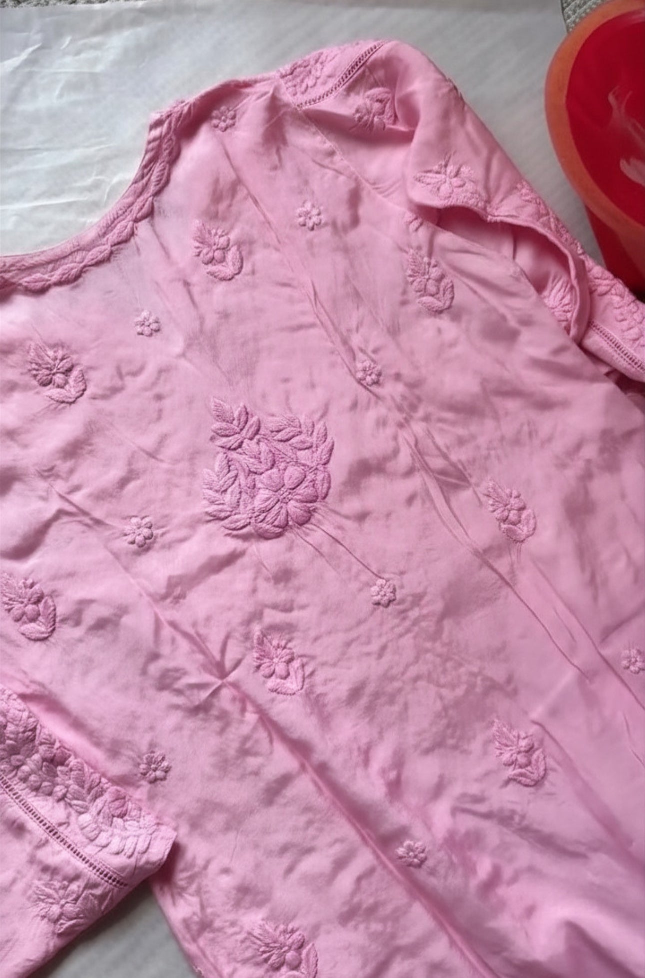 Blush Rose Premium 3D Chikankari Kurta/ Coord/ Full Suit