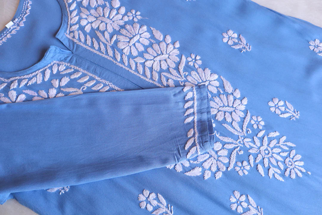 Ice Blue Chikankari Kurta