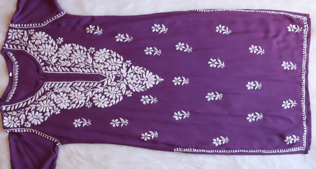 Purple Chikankari Kurta