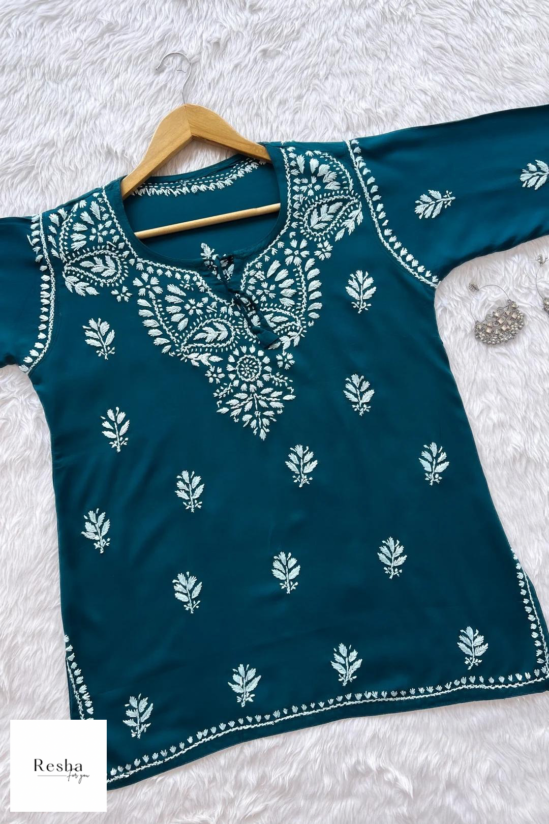 Short Chikankari Kurta