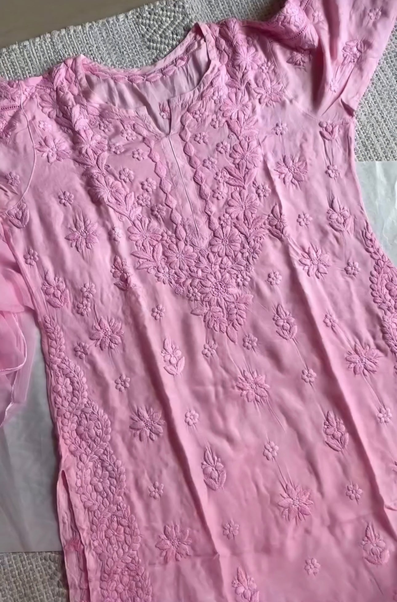 Blush Rose Premium 3D Chikankari Kurta/ Coord/ Full Suit