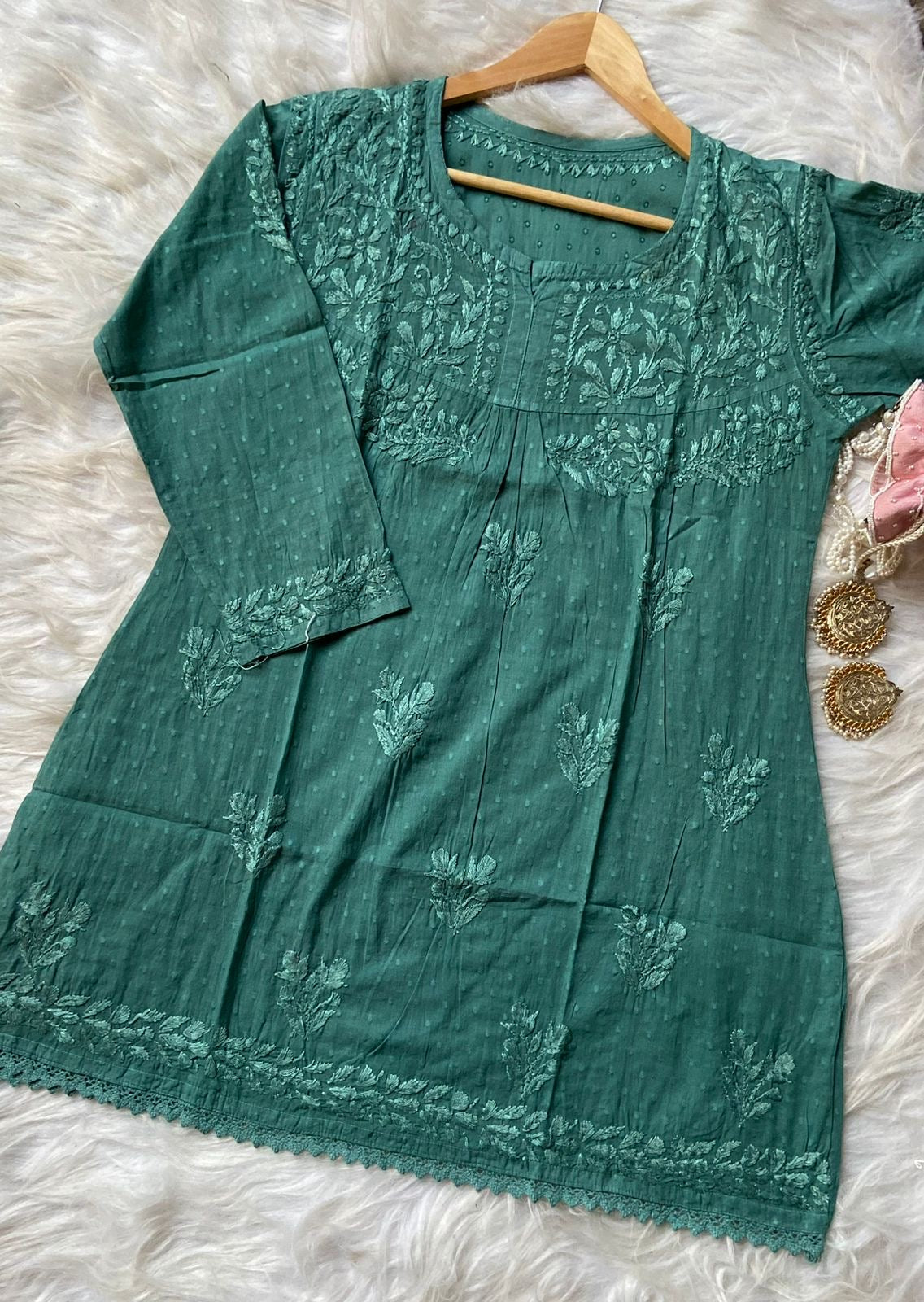 Short Chikankari Kurta