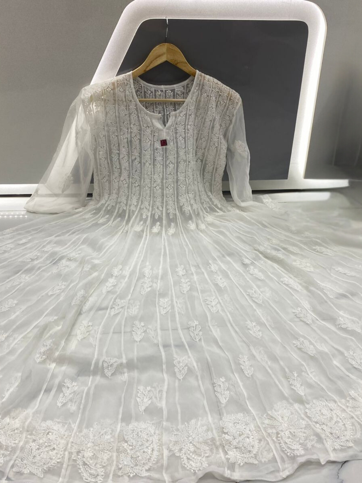 Tone to Tone Chikankari Anarkali