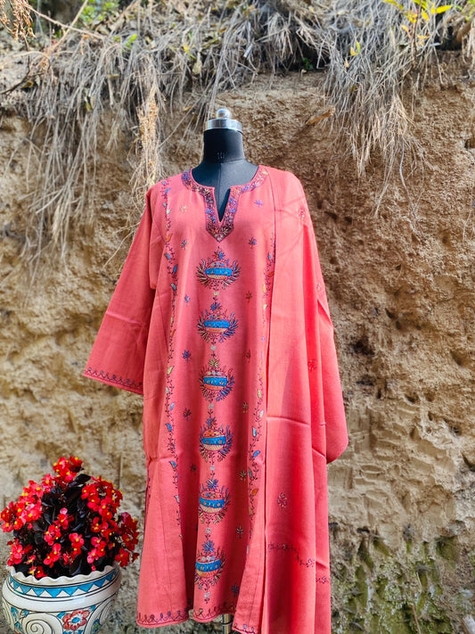 Kashmiri Pure Wool Kurta & Stole