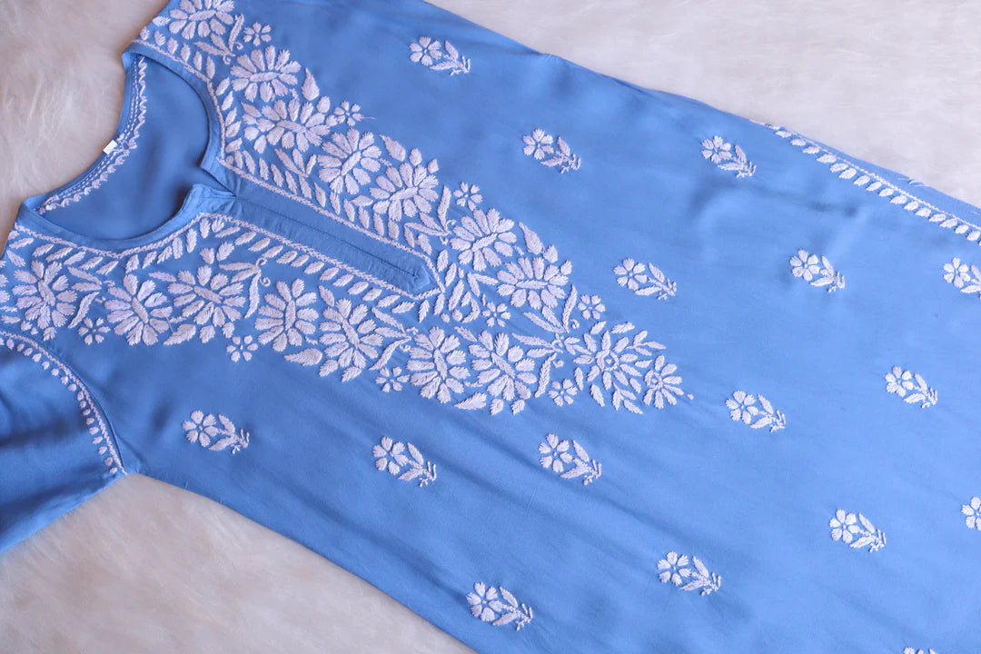 Ice Blue Chikankari Kurta