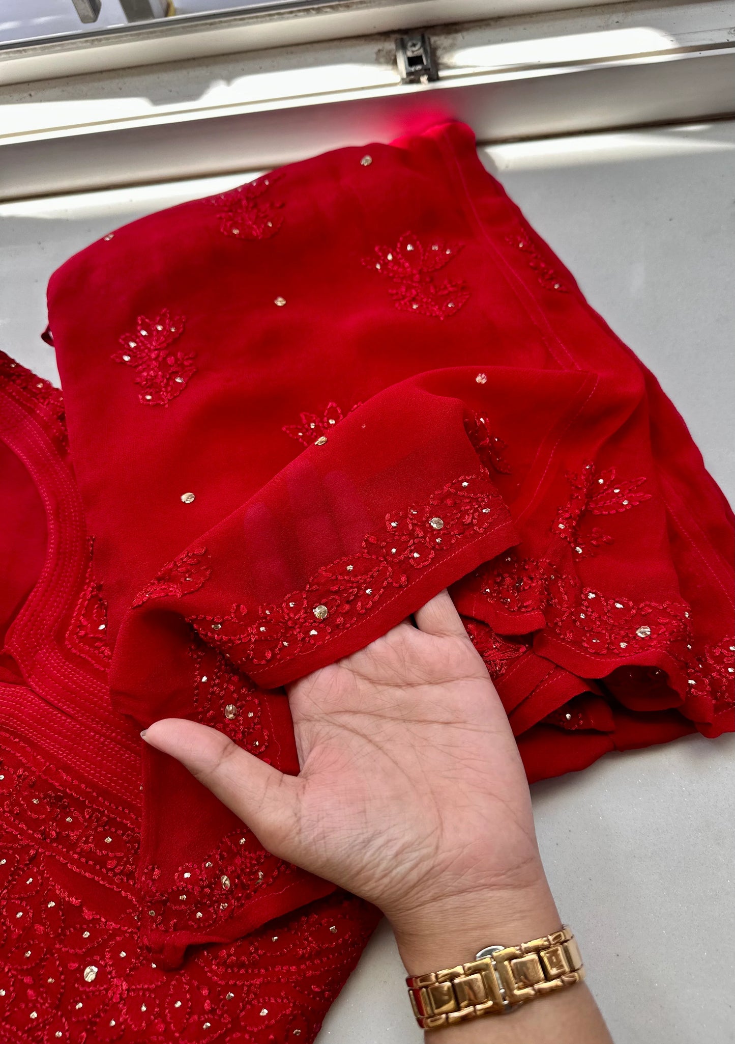 Maroon Resham Jaal Mukaish Kurta/ Coord/ Full Suit