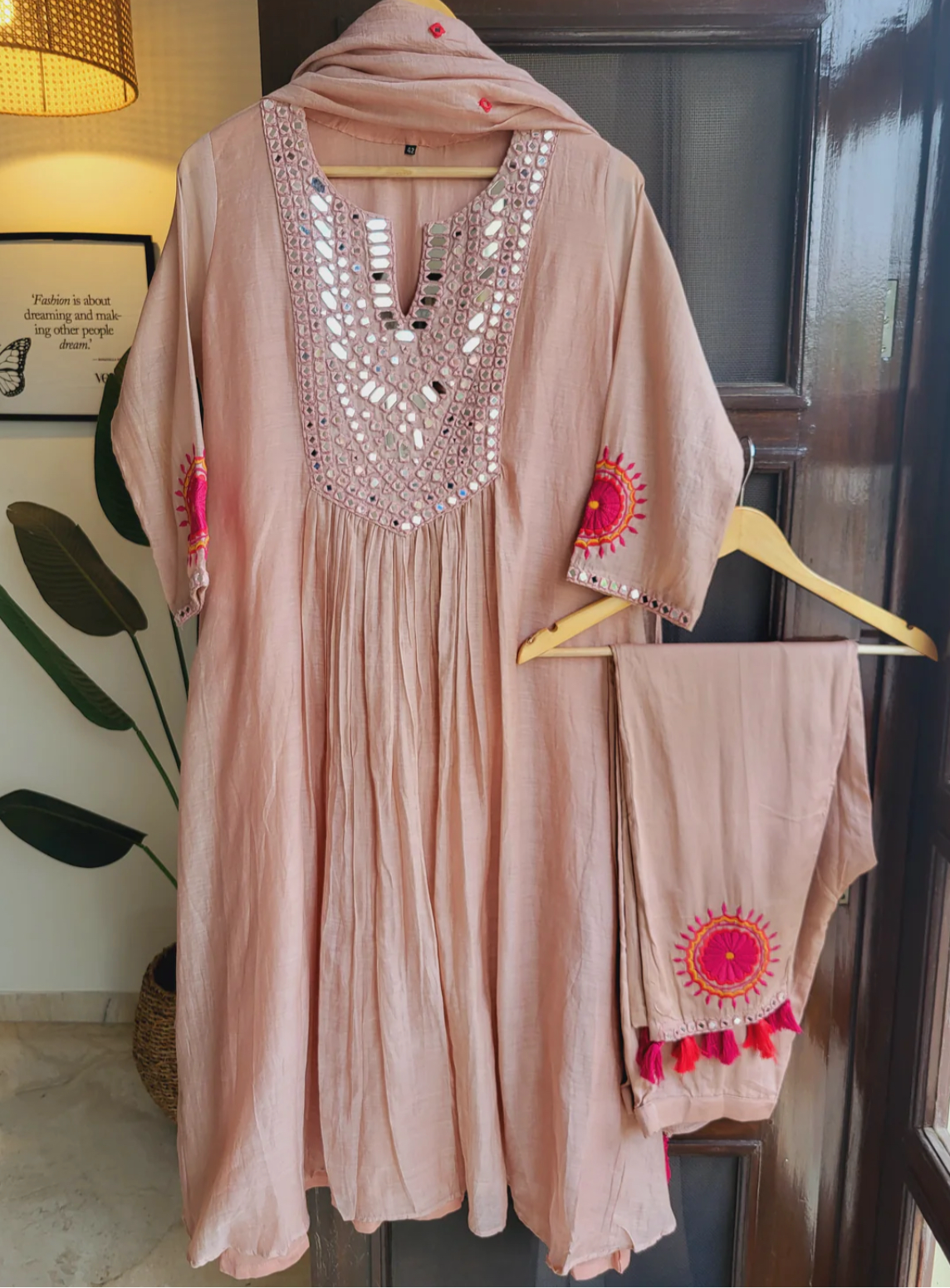 Mirror Rose Gold Hand Embroidered Suit