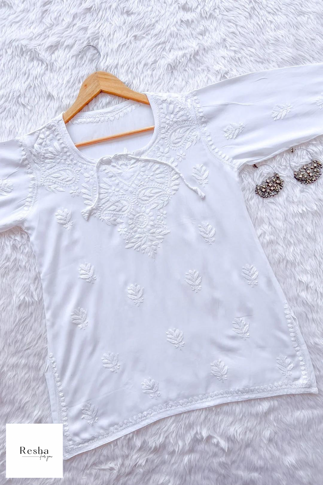 Short Chikankari Kurta