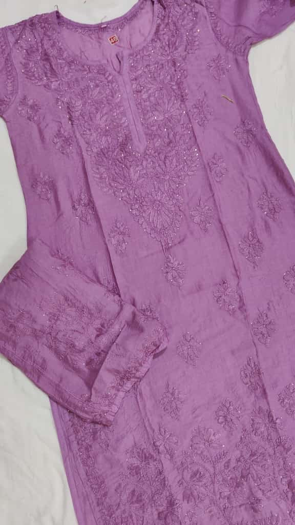 Chanderi Chikankari Set