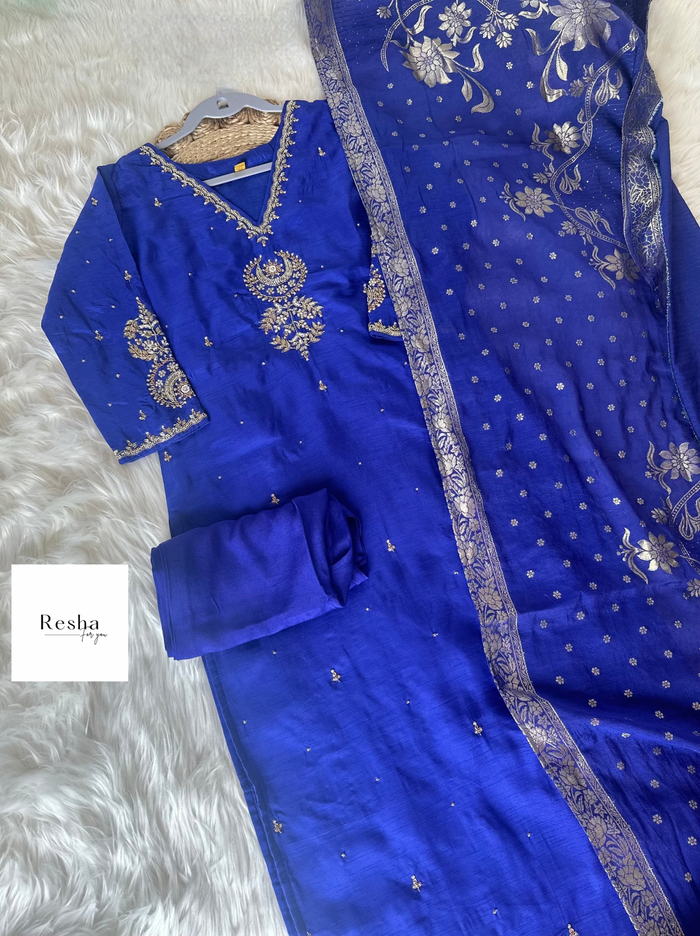 Russian Silk Royal Blue Suit