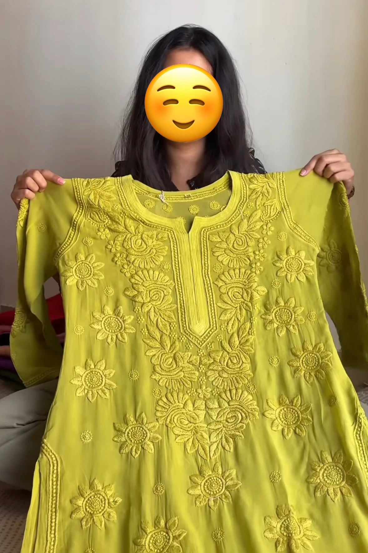 Inayah Olive Green Premium 3D Chikankari Kurta/ Coord/ Full Suit