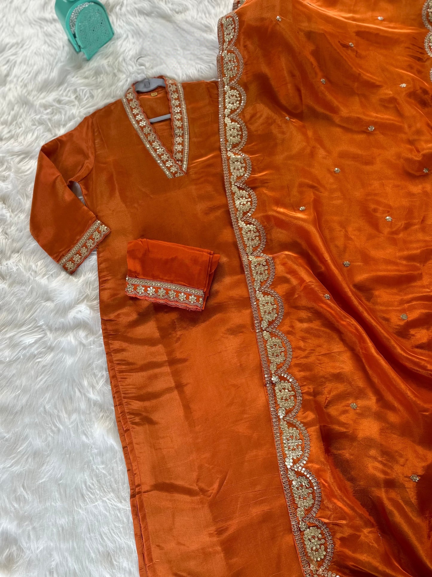 Tissue Silk Orange Suit