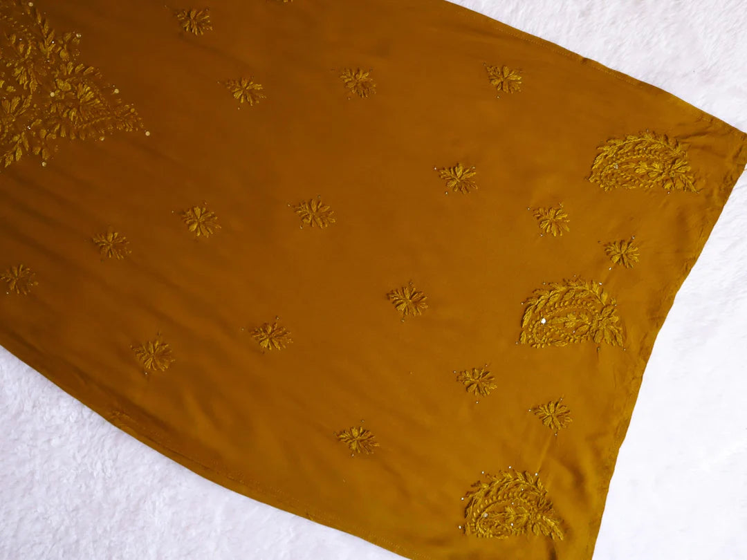 Golden Mukaish Chikankari Kurta