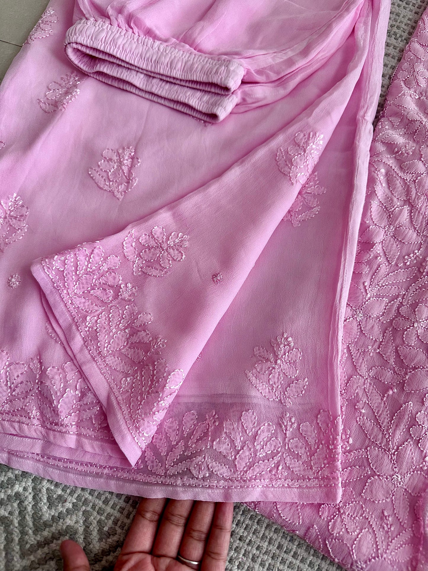 Baby Pink Premium Chikankari Suit