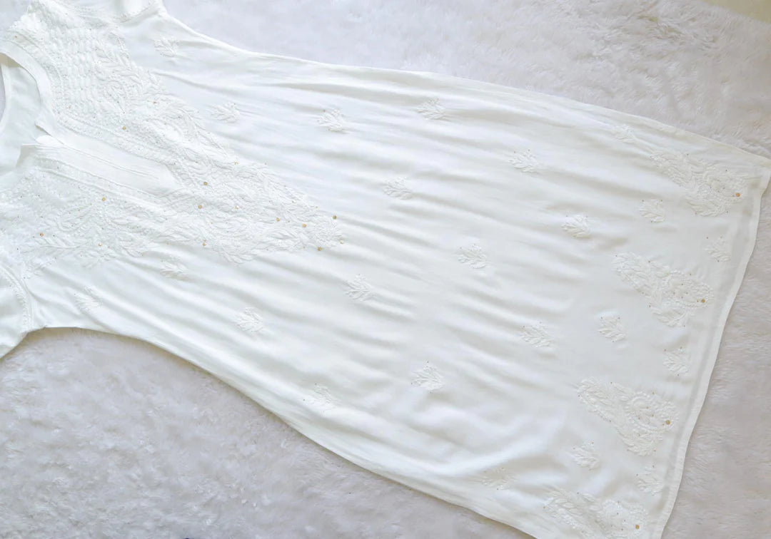 White Mukaish Chikankari Kurta