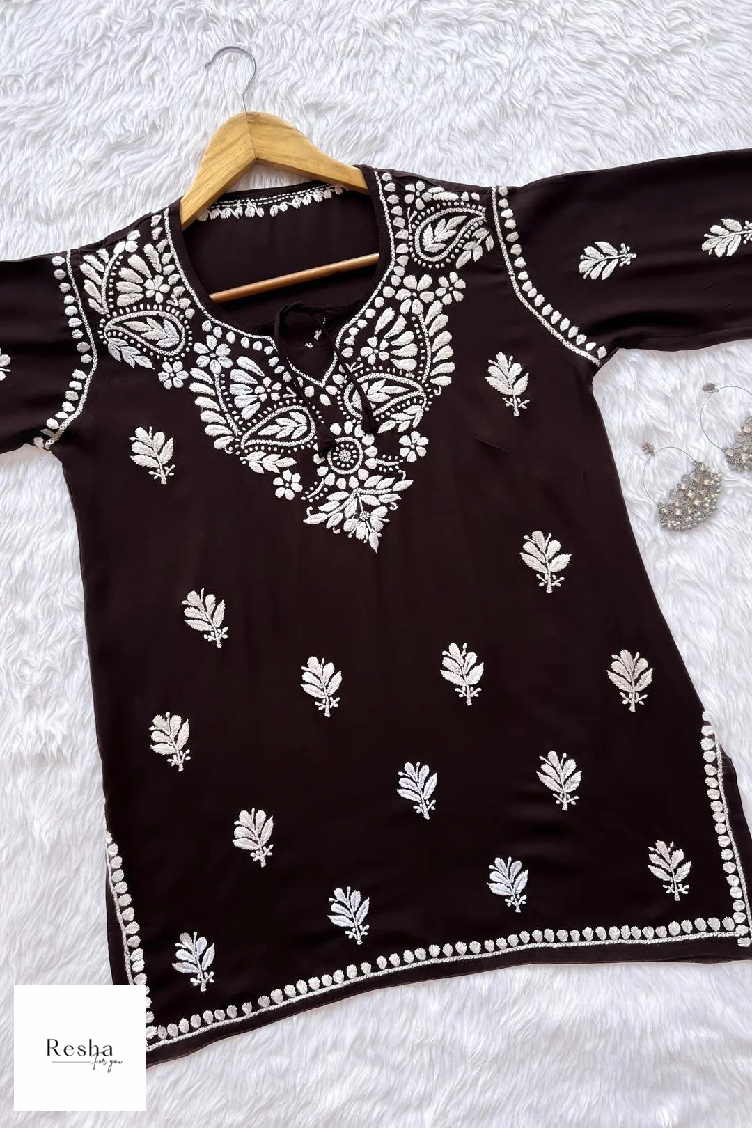 Short Chikankari Kurta