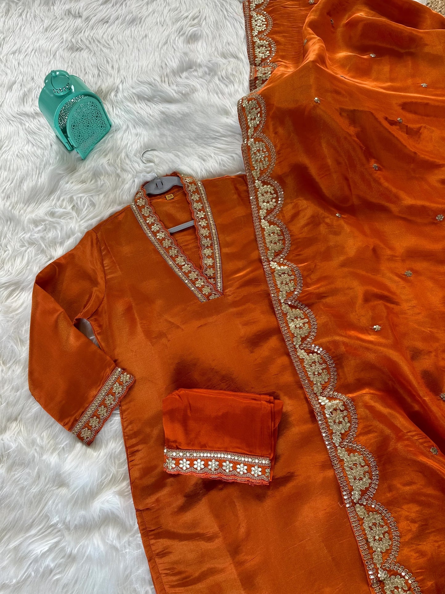 Tissue Silk Orange Suit