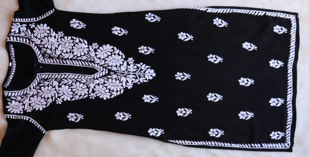 Black Chikankari Kurta