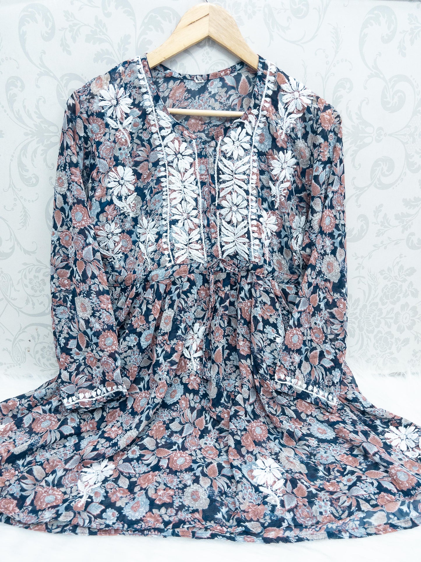 Short Chikankari Printed Kurti