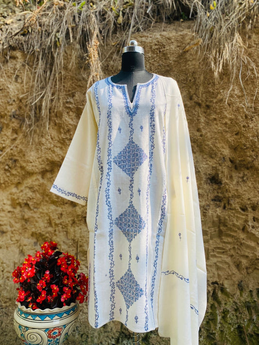 Kashmiri Pure Wool Kurta & Stole