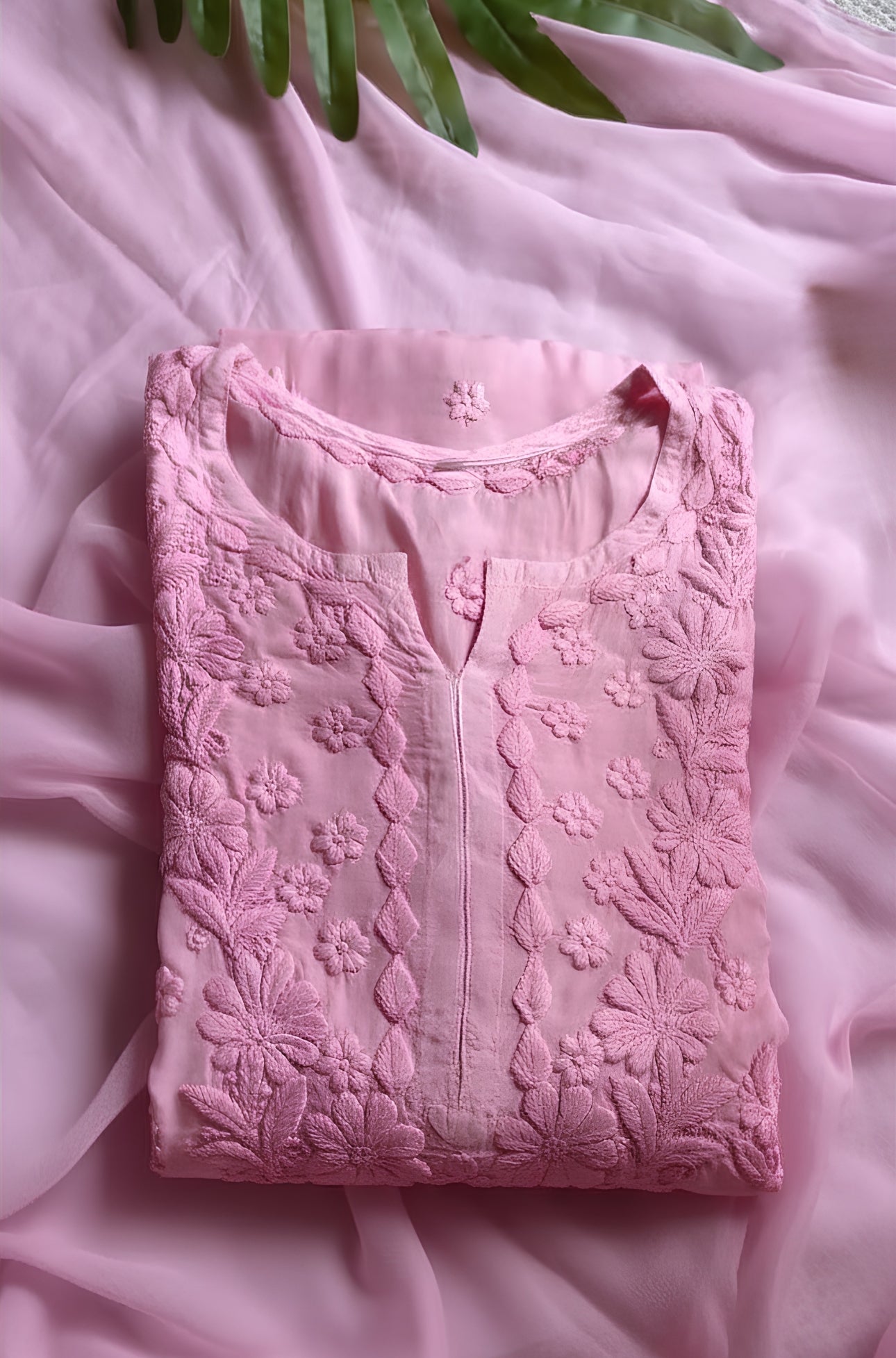 Blush Rose Premium 3D Chikankari Kurta/ Coord/ Full Suit