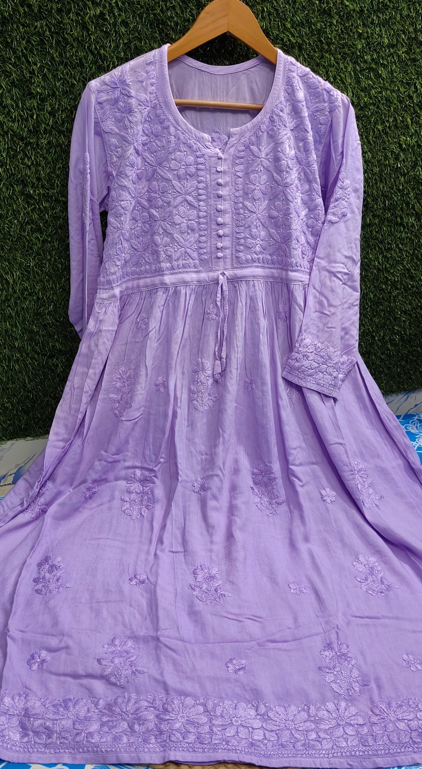 Hoor Chikankari Rayon Gown