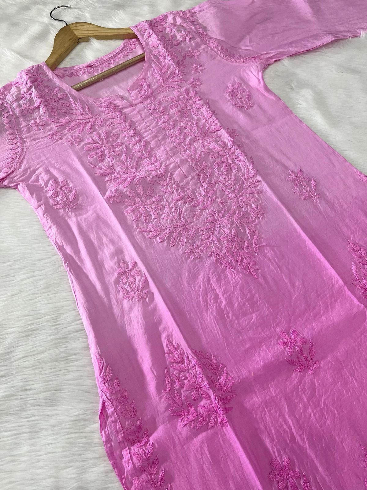 Ombre Chanderi Chikankari Kurta