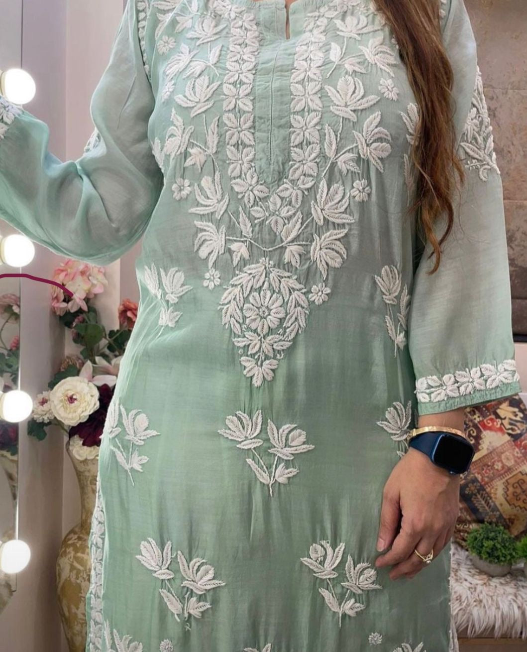 Muslin Ombre Chikankari Kurta