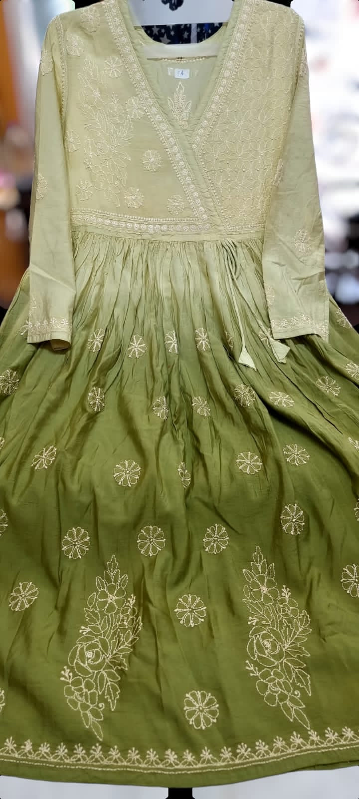 Chanderi Chikankari Kurti