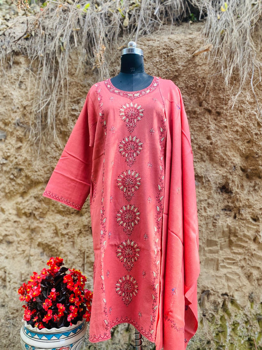 Kashmiri Pure Wool Kurta & Stole