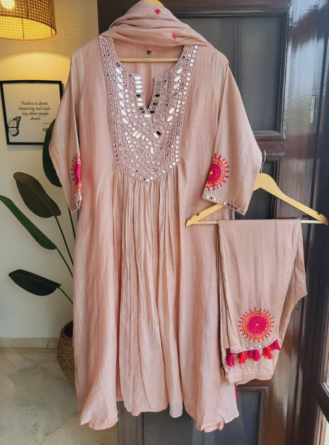 Mirror Rose Gold Hand Embroidered Suit