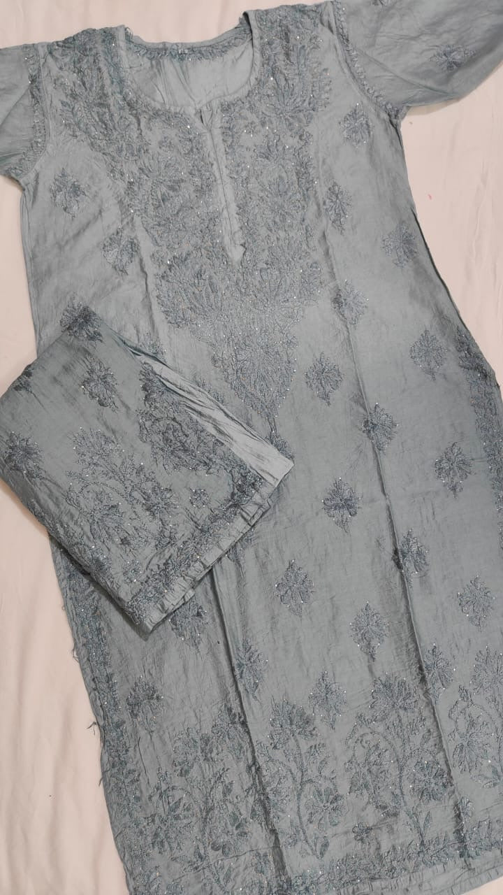 Chanderi Chikankari Set