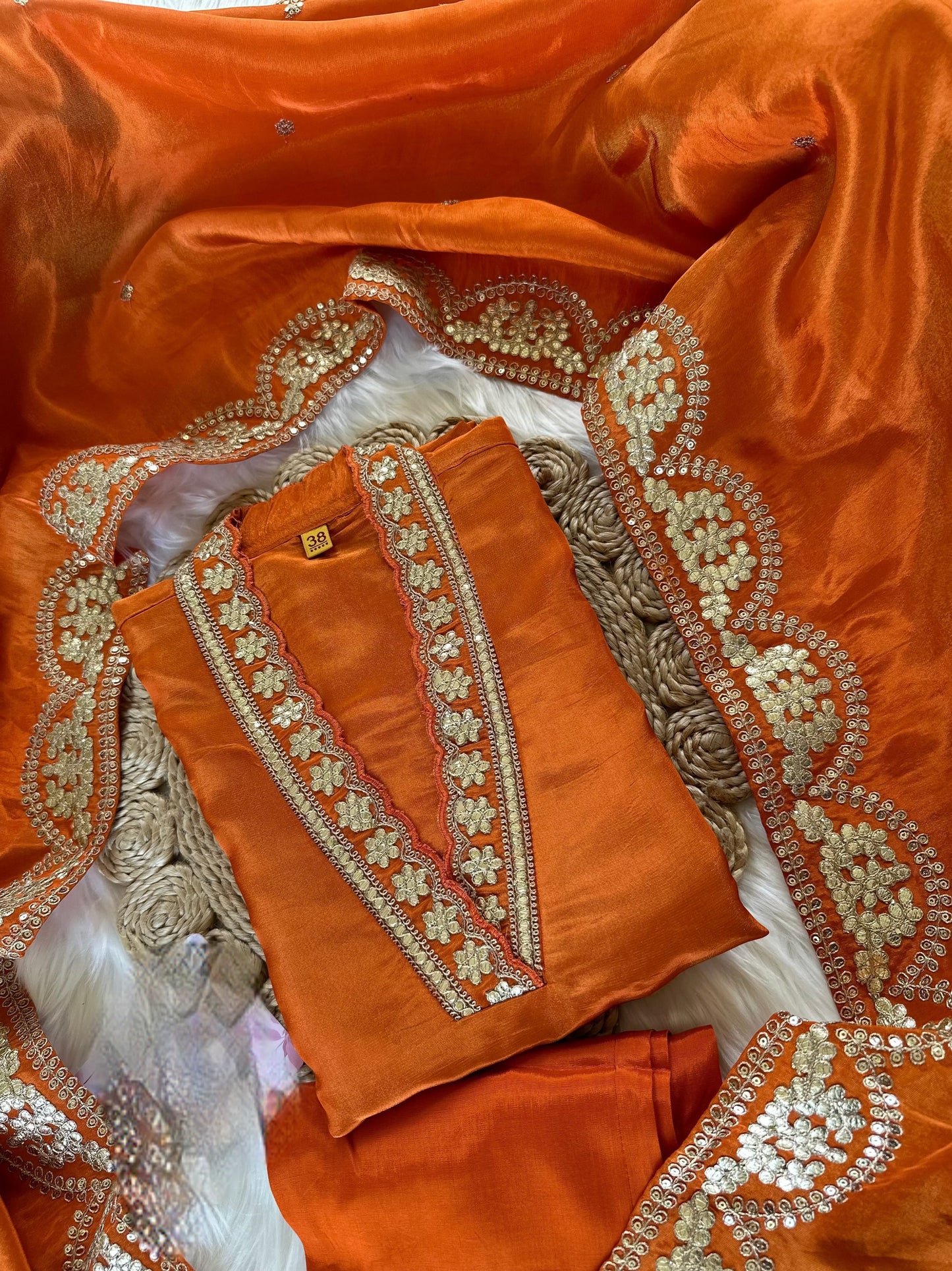 Tissue Silk Orange Suit