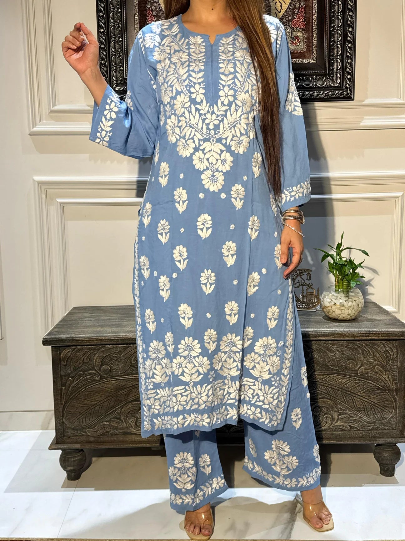 Modal Chikankari Kurta/ Coord