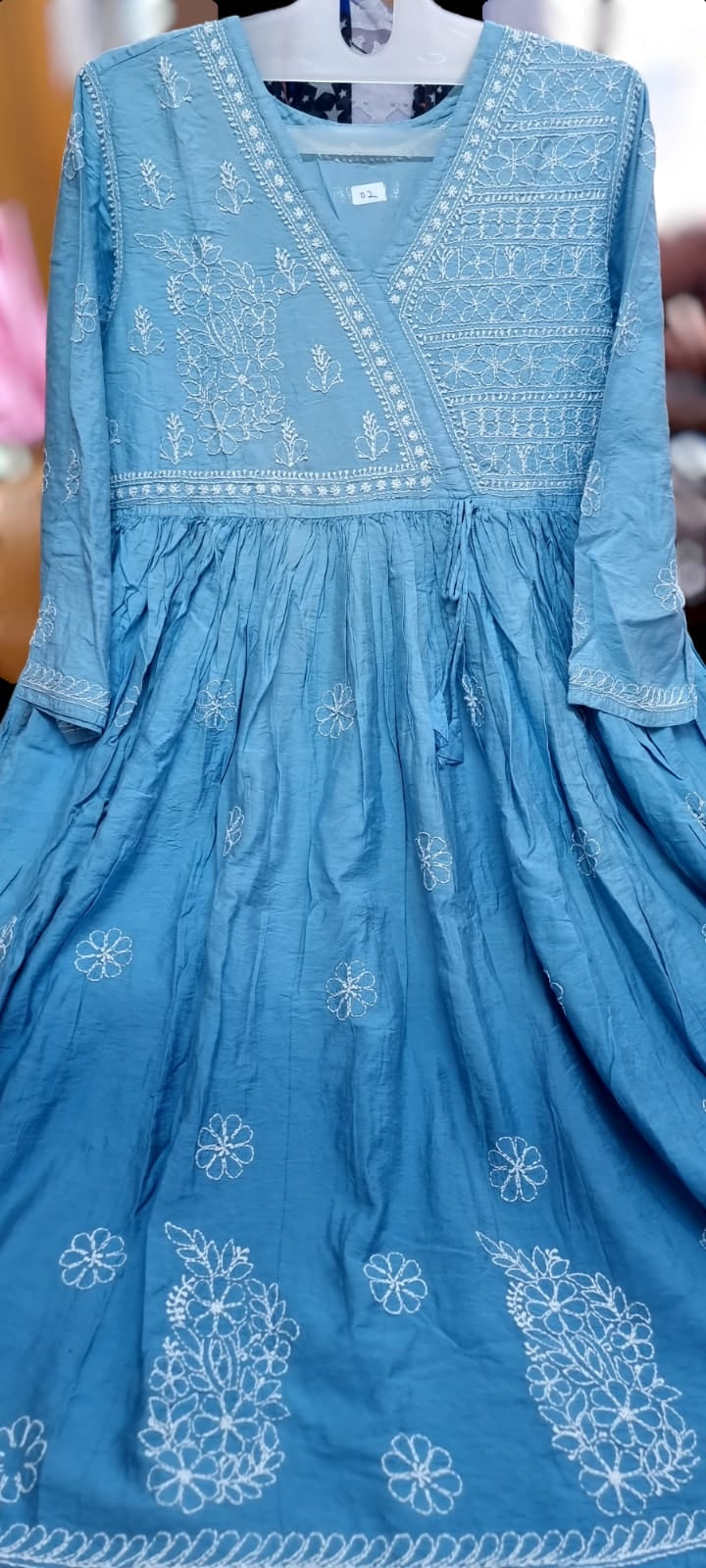 Chanderi Chikankari Kurti