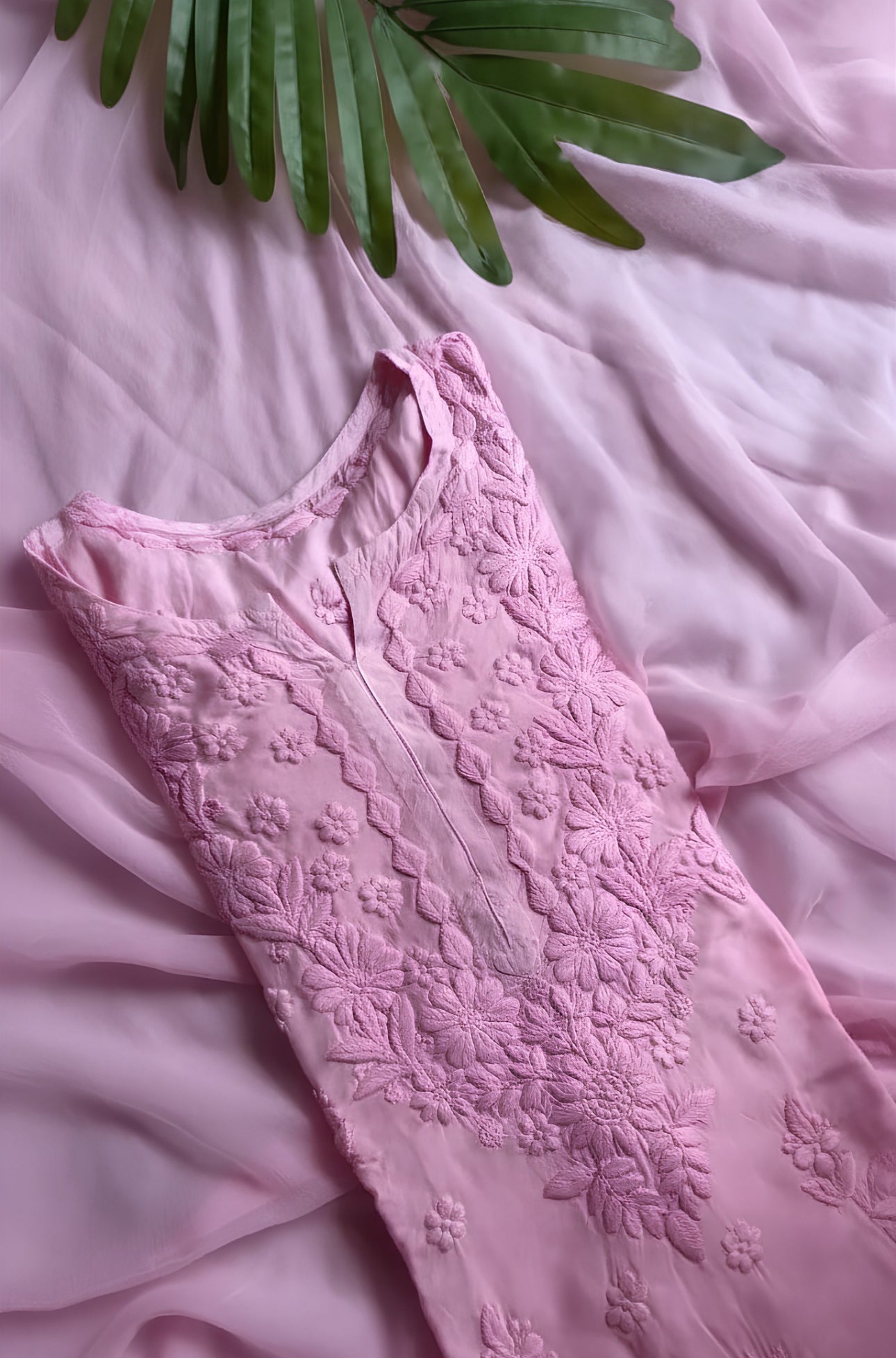 Blush Rose Premium 3D Chikankari Kurta/ Coord/ Full Suit