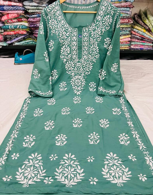 Long Chikankari Kurta