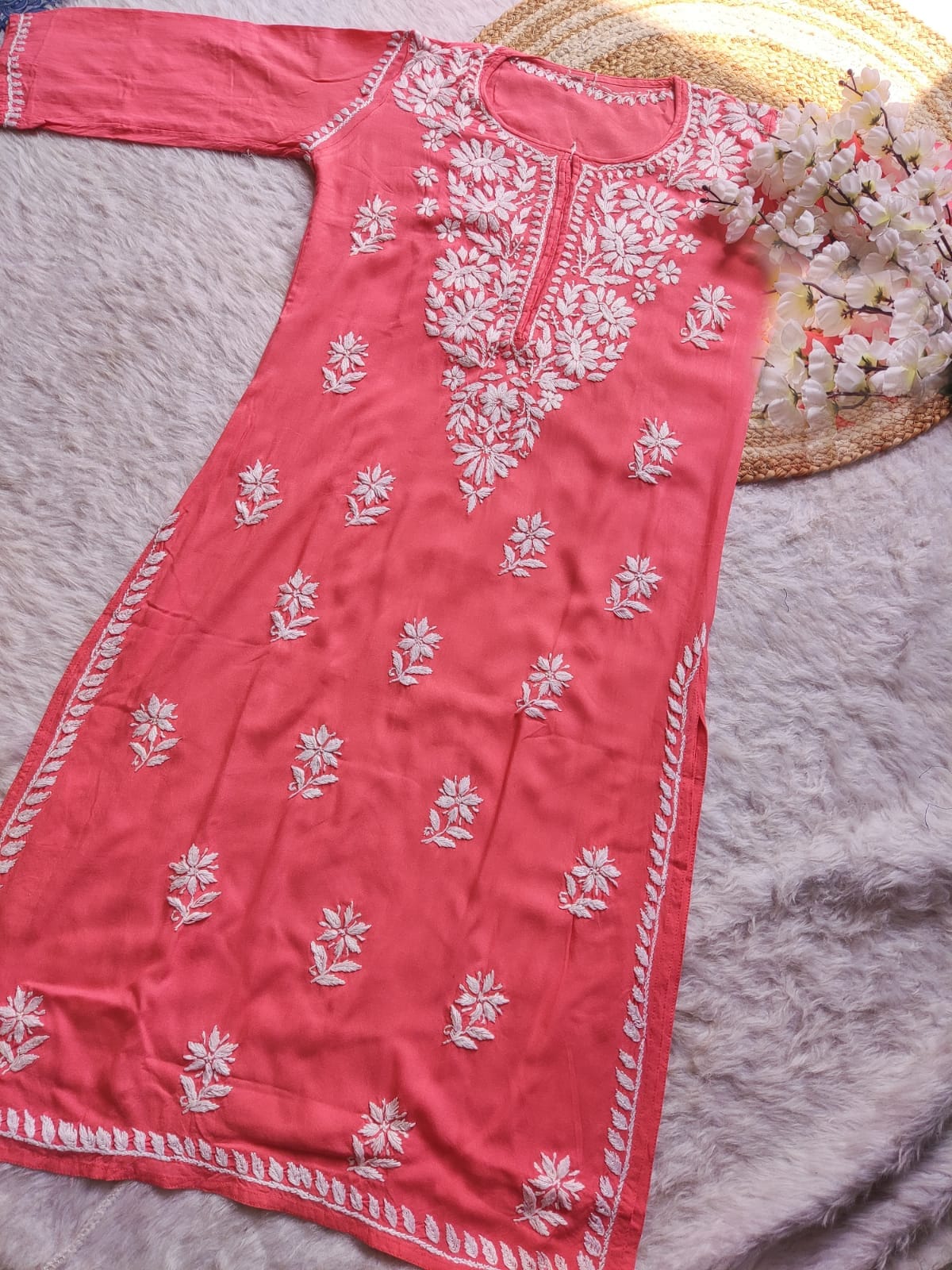 Rayon Chikankari Kurta