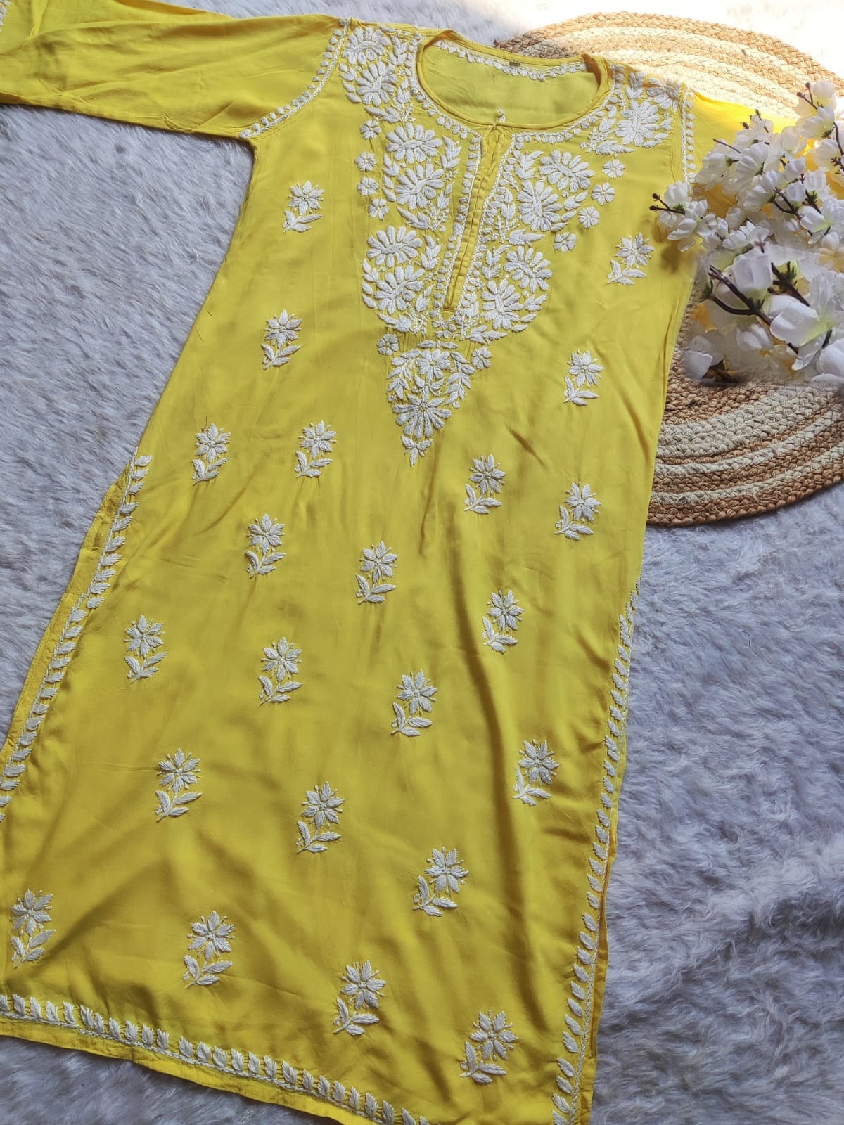 Rayon Chikankari Kurta