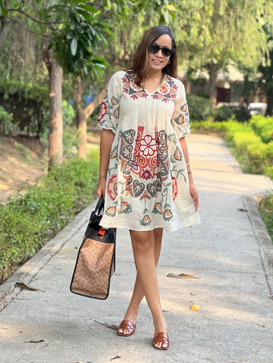 Colourful Chikankari Dress