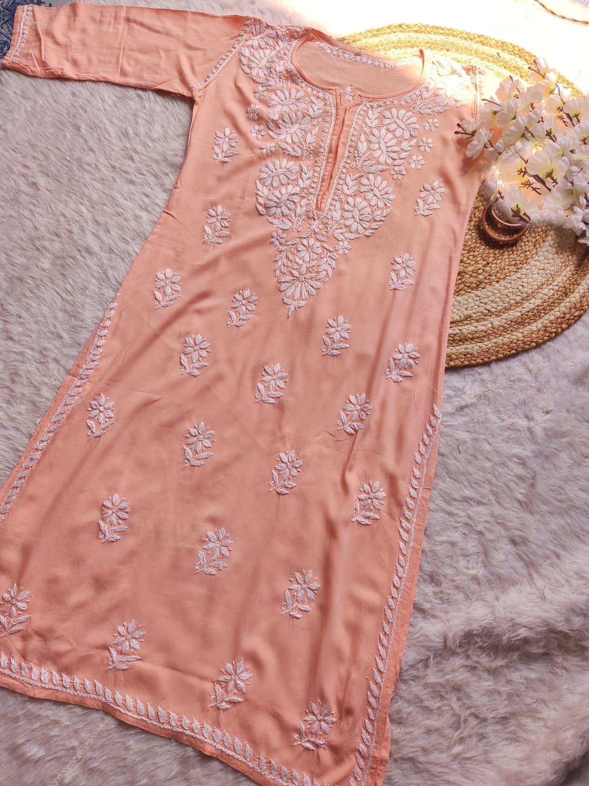 Rayon Chikankari Kurta