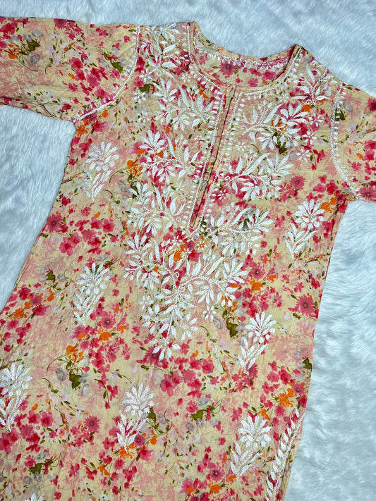 Hana Printed Chikankari Kurta