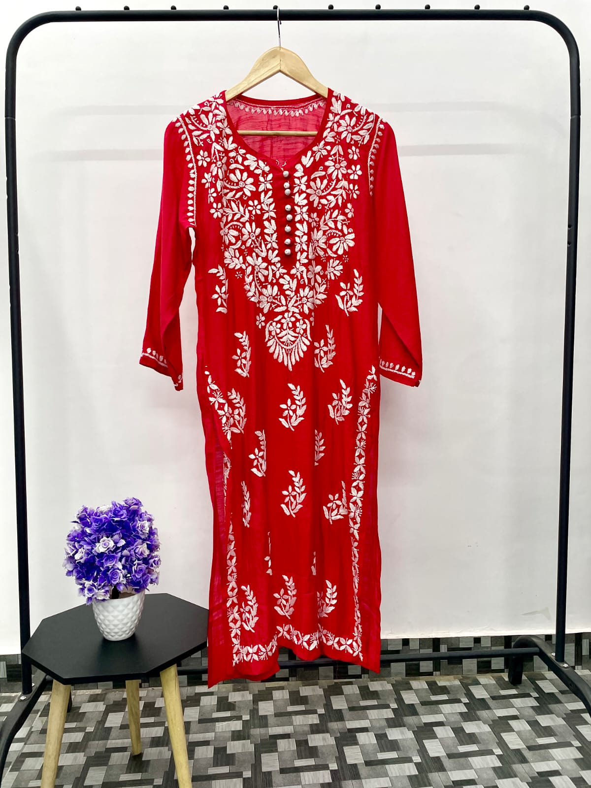 Heer Chikankari Muslin Silk Kurta